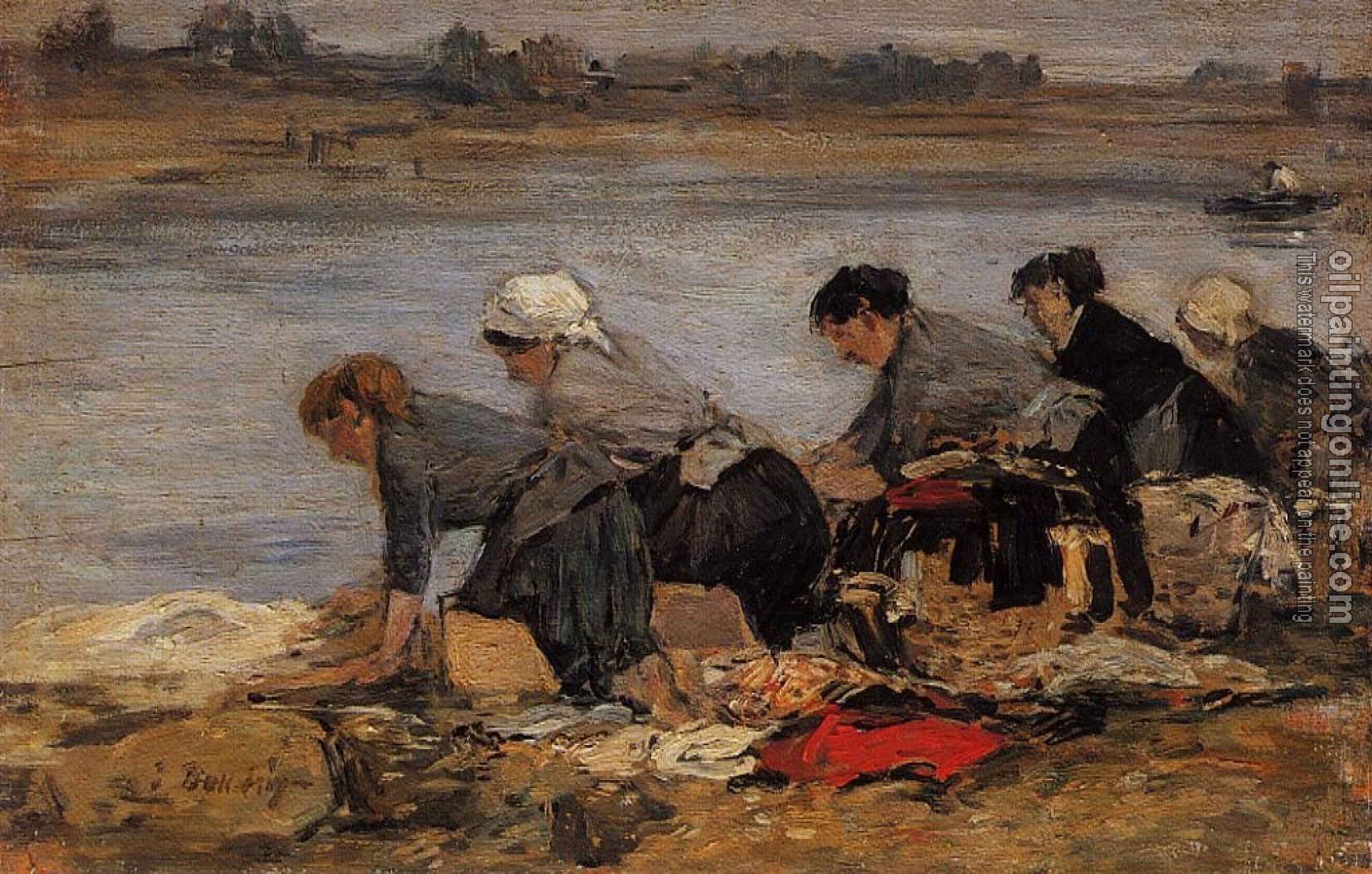 Boudin, Eugene - Laundresses on the Bankes of the Touques